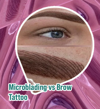 Combination eyebrow tattoo